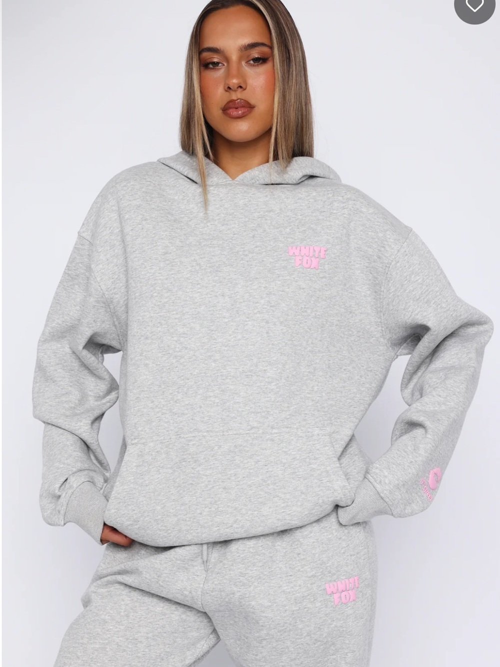 WHITE FOX 11th Street Keeping It Real Oversized Hoodie Jelly Bean L/XL NWT - Picture 4 of 7